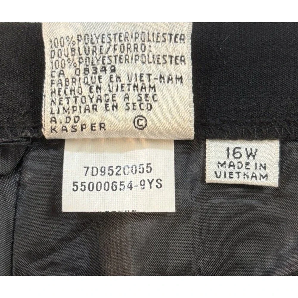 LE SUIT WOMAN SZ 16W BLACK LINED DRESS PANTS SIDE ZIP PLEATED